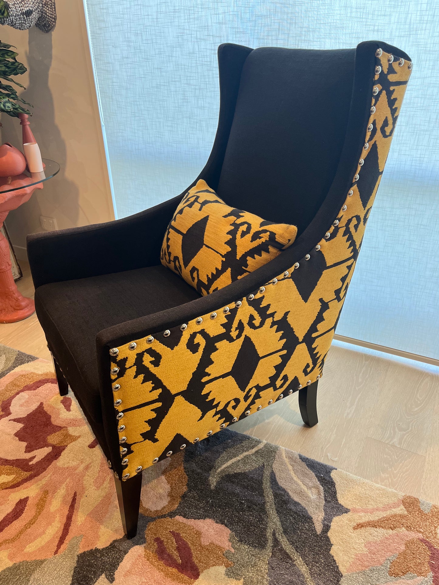 Beautiful Wingback Fabric Armchair ( 2 available )