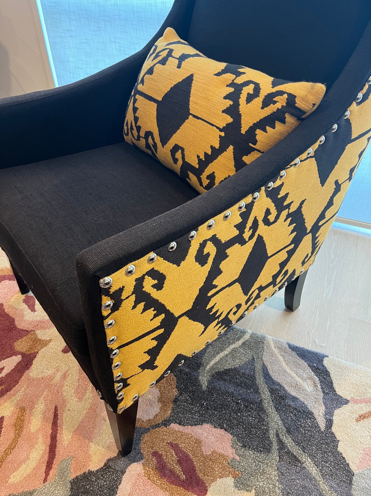 Beautiful Wingback Fabric Armchair ( 2 available )