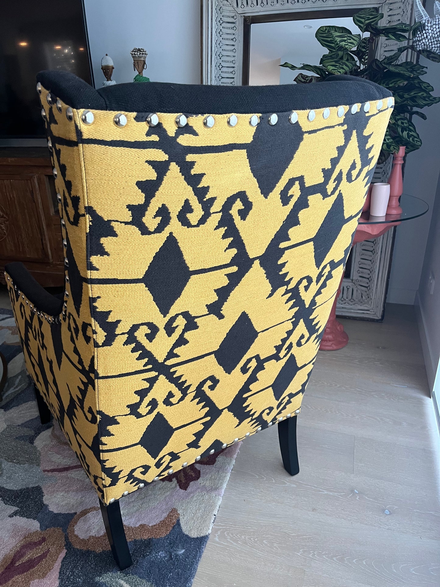 Beautiful Wingback Fabric Armchair ( 2 available )