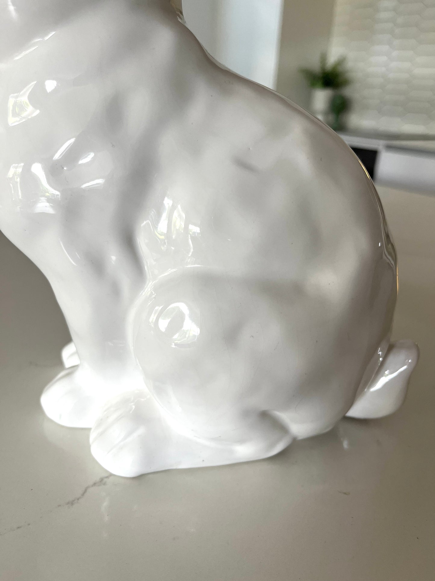 Beautiful Bunny Treat Stand with Glass Dome