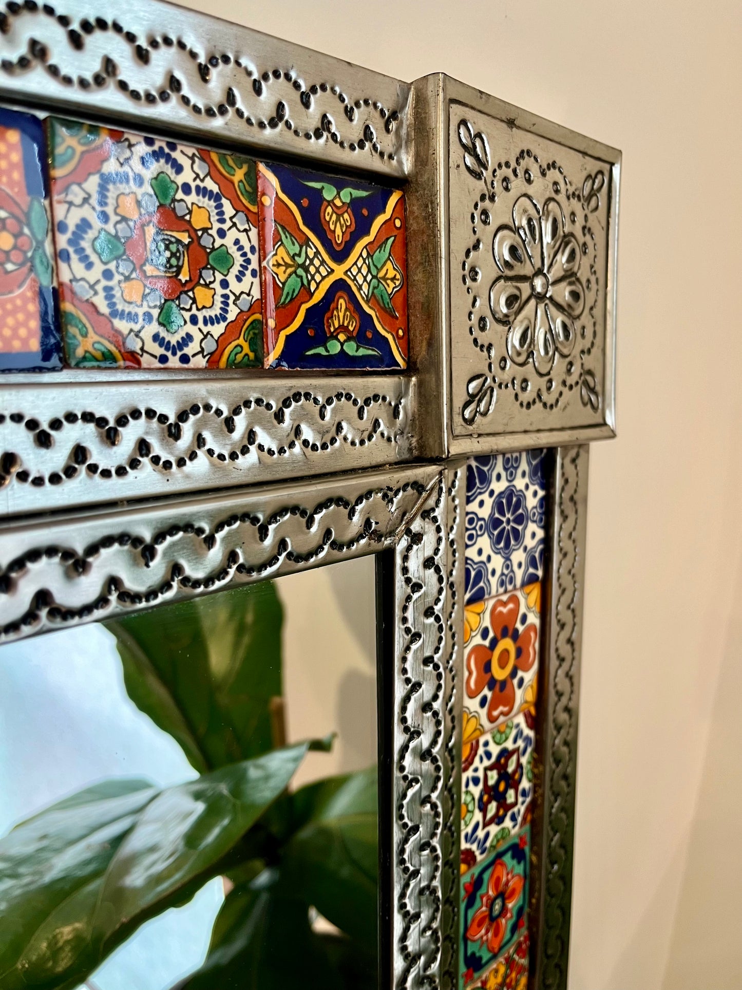 Beautiful Mexican Tin Mirror