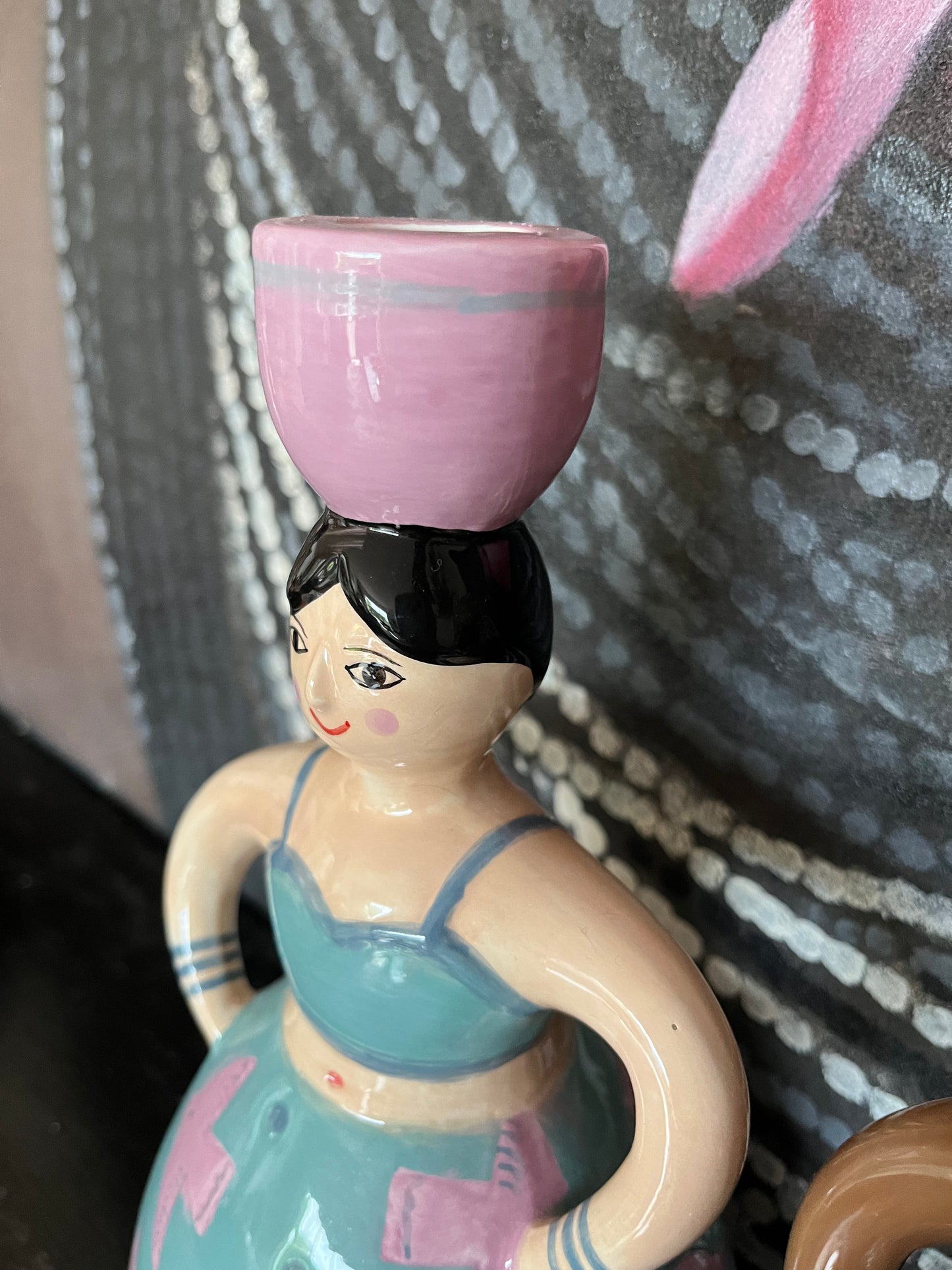 Pretty Pair of Lady Candleholders