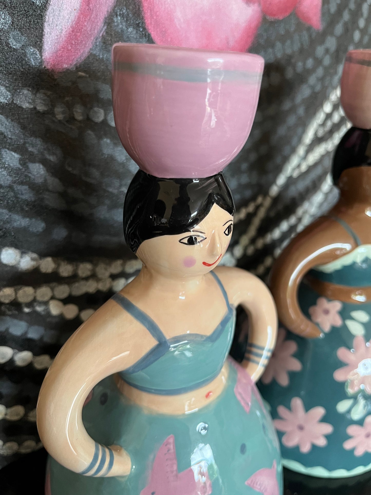 Pretty Pair of Lady Candleholders