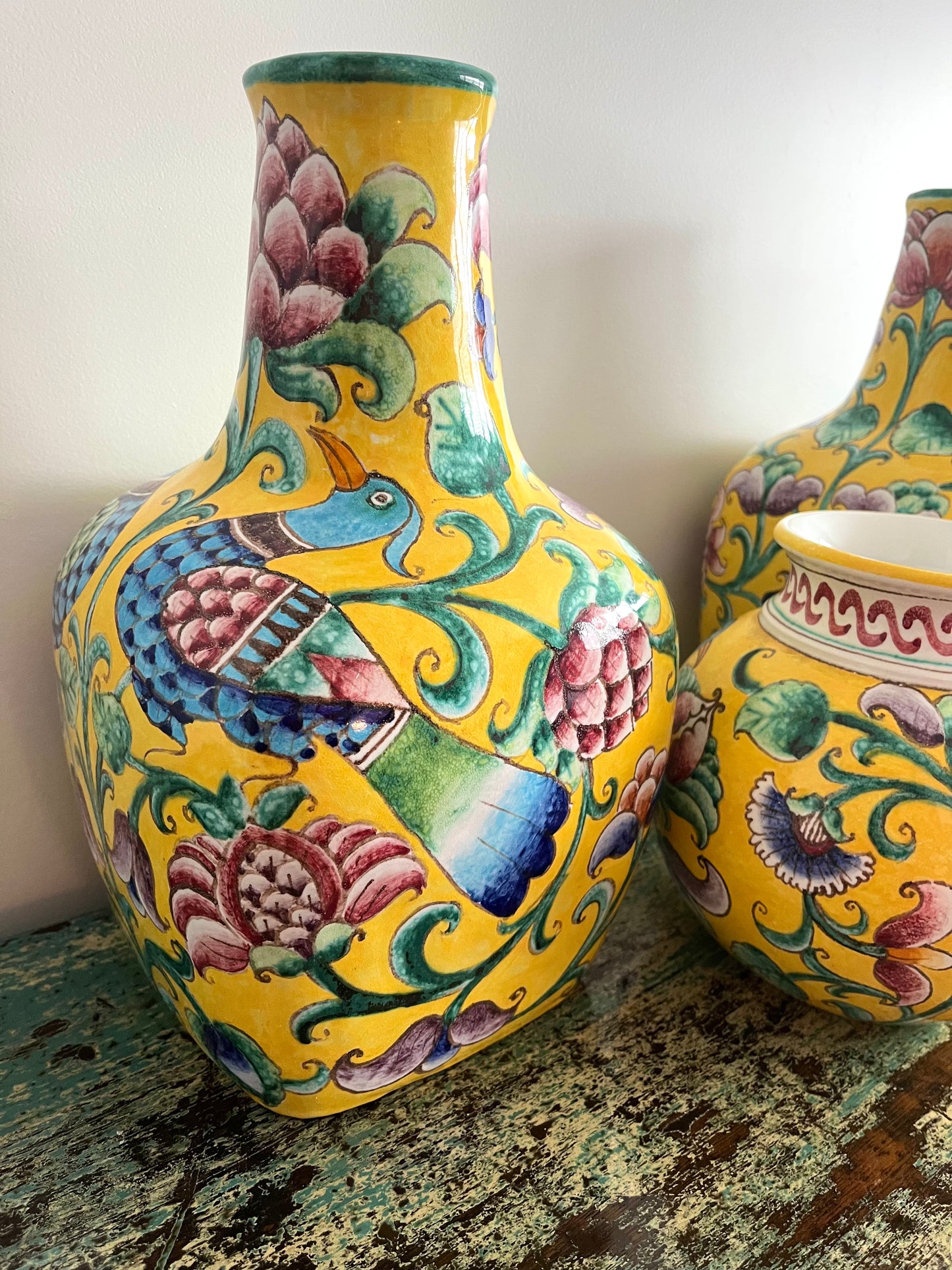 Stunning Trio of Vases