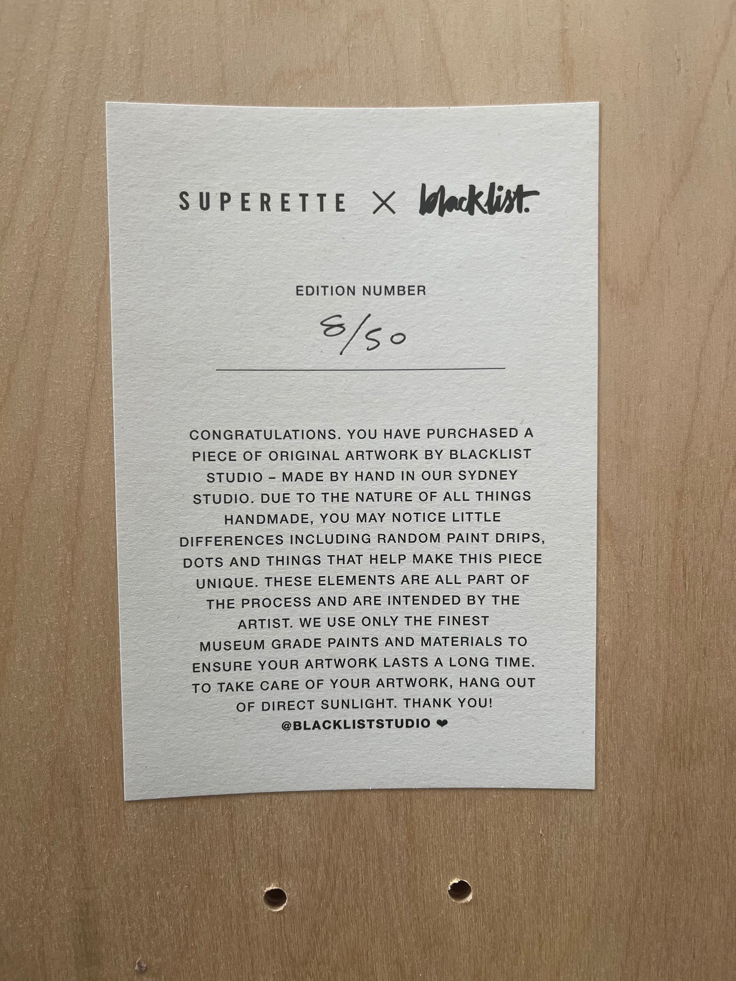 Superette x Blacklist Skateboard Wall Art