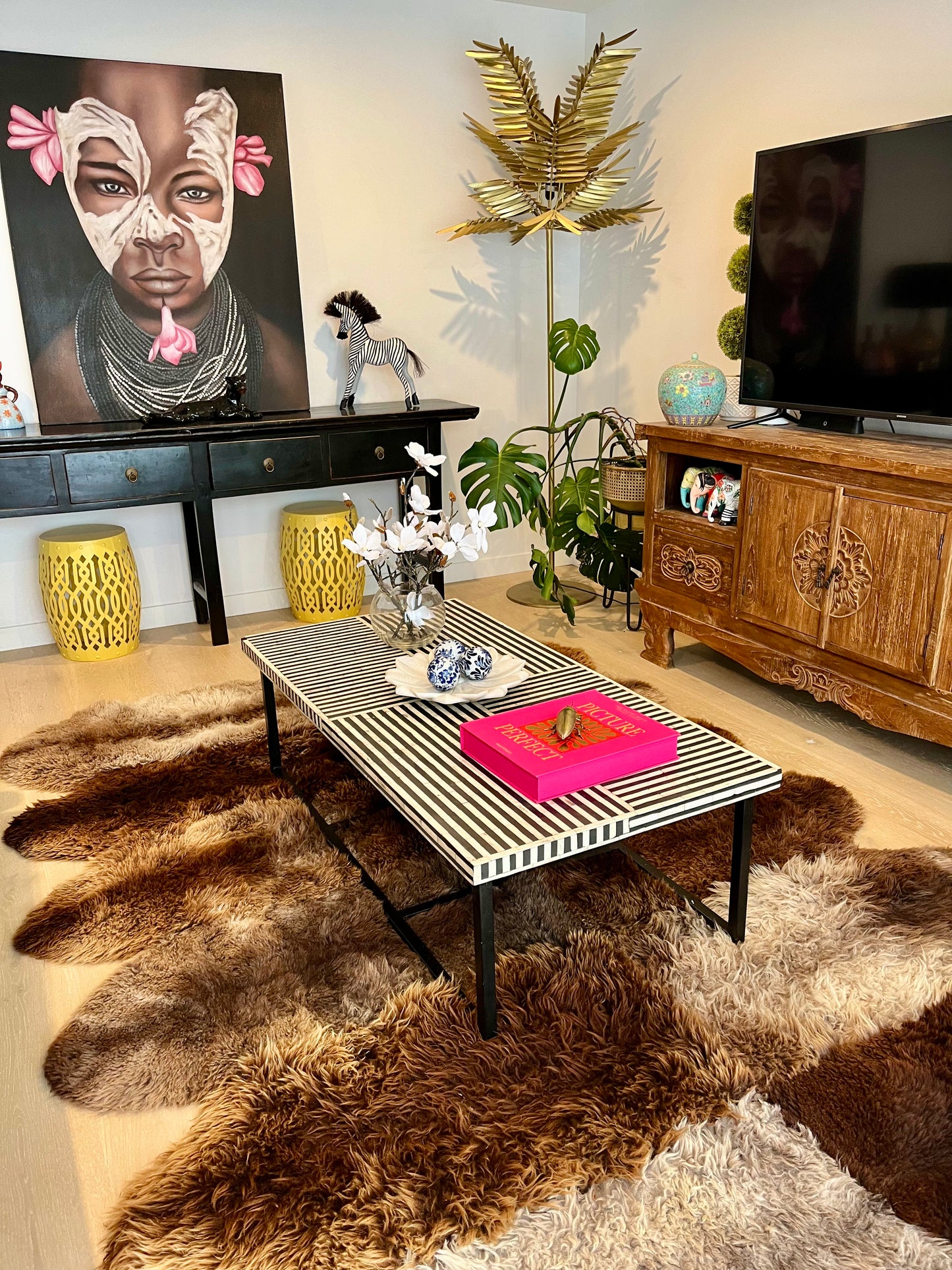 Brown and Beautiful Sheepskin Rug