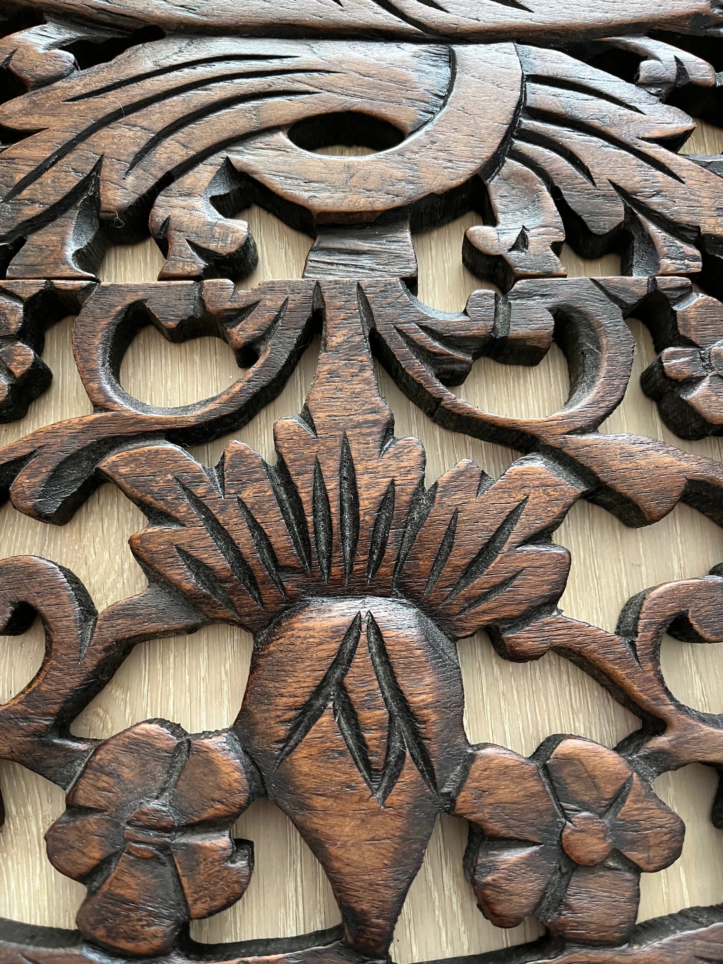 Beautiful Large Carved Wooden Wall Decor