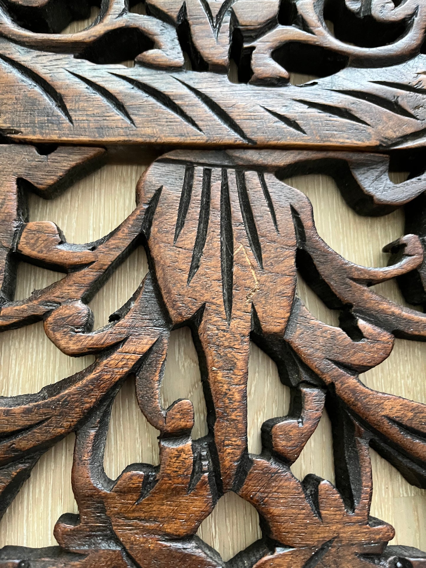 Beautiful Large Carved Wooden Wall Decor