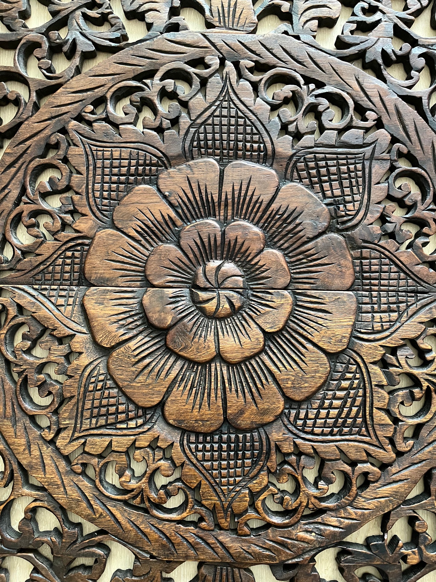 Beautiful Large Carved Wooden Wall Decor
