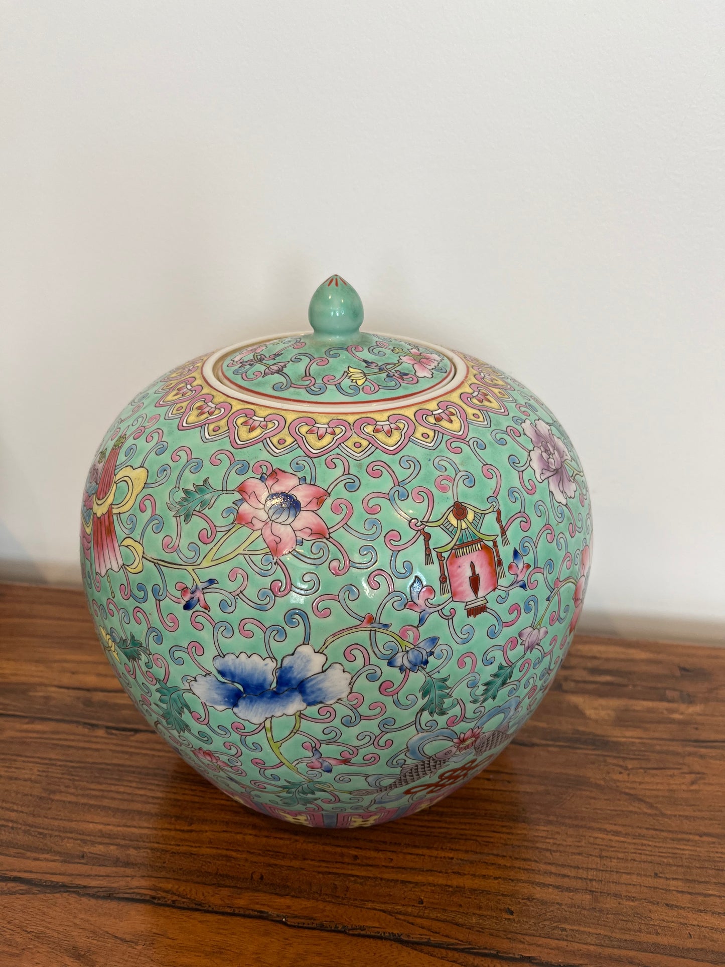 Pretty Pair of Peranakan Ginger Jars
