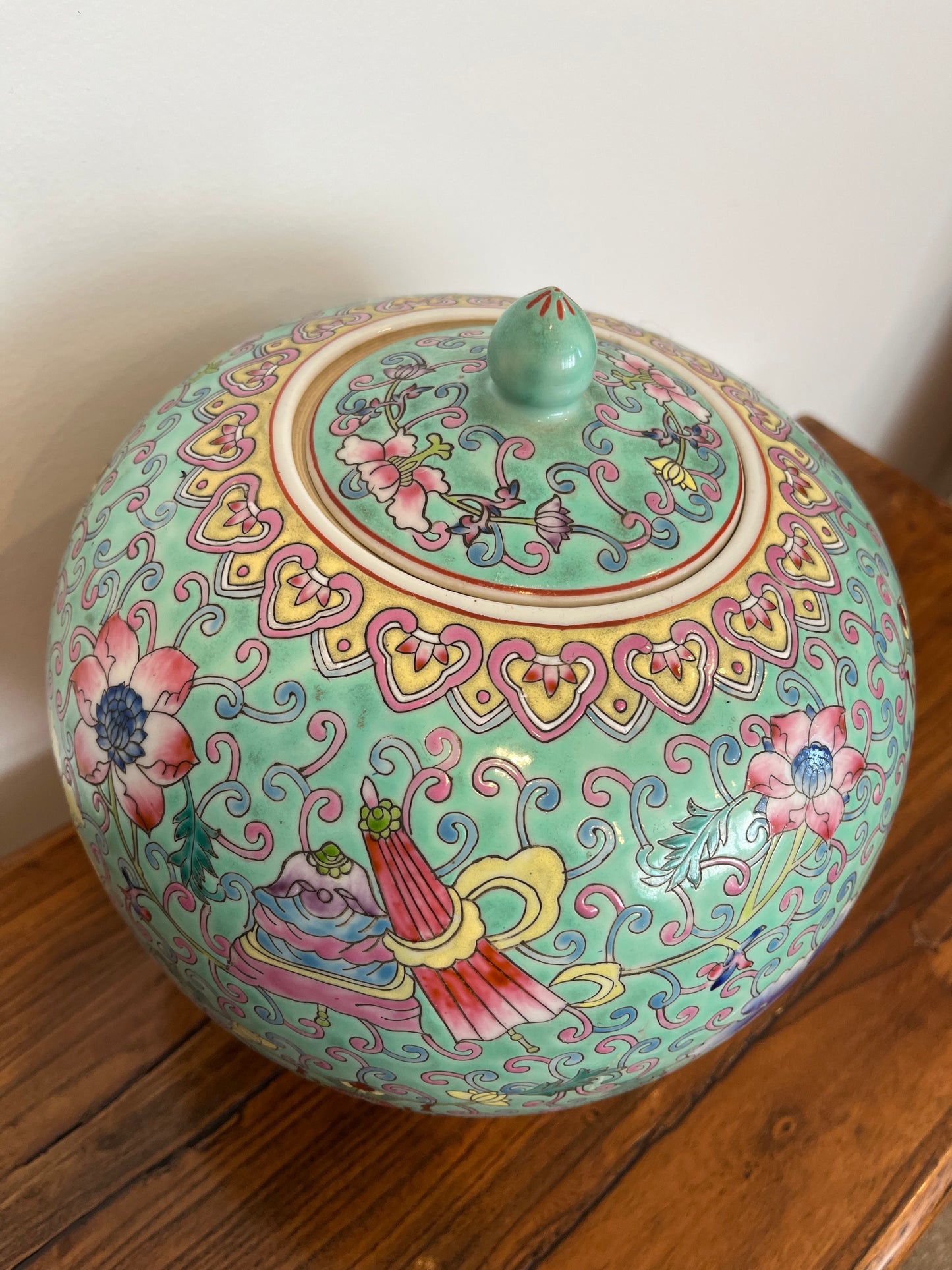 Pretty Pair of Peranakan Ginger Jars