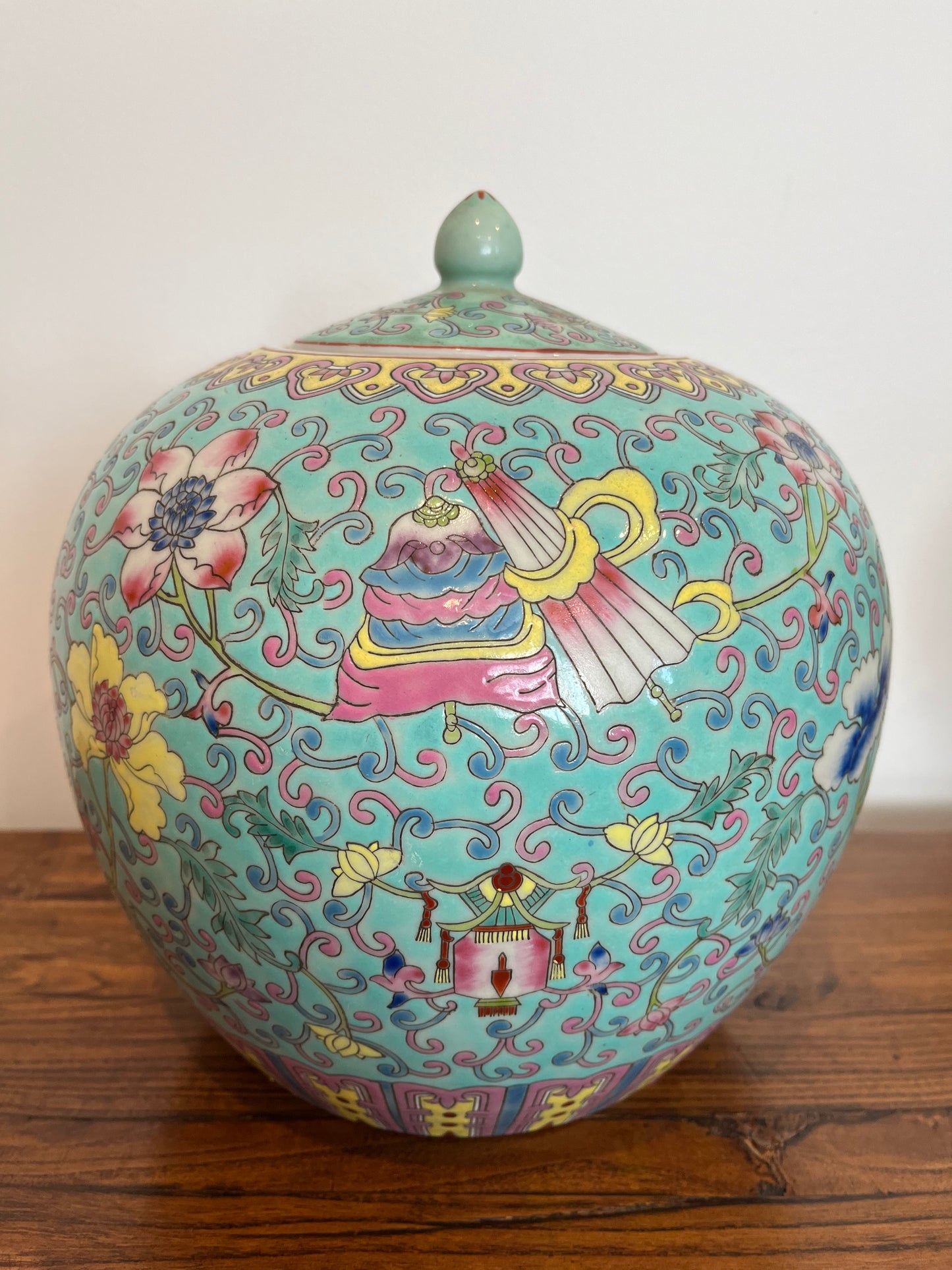 Pretty Pair of Peranakan Ginger Jars