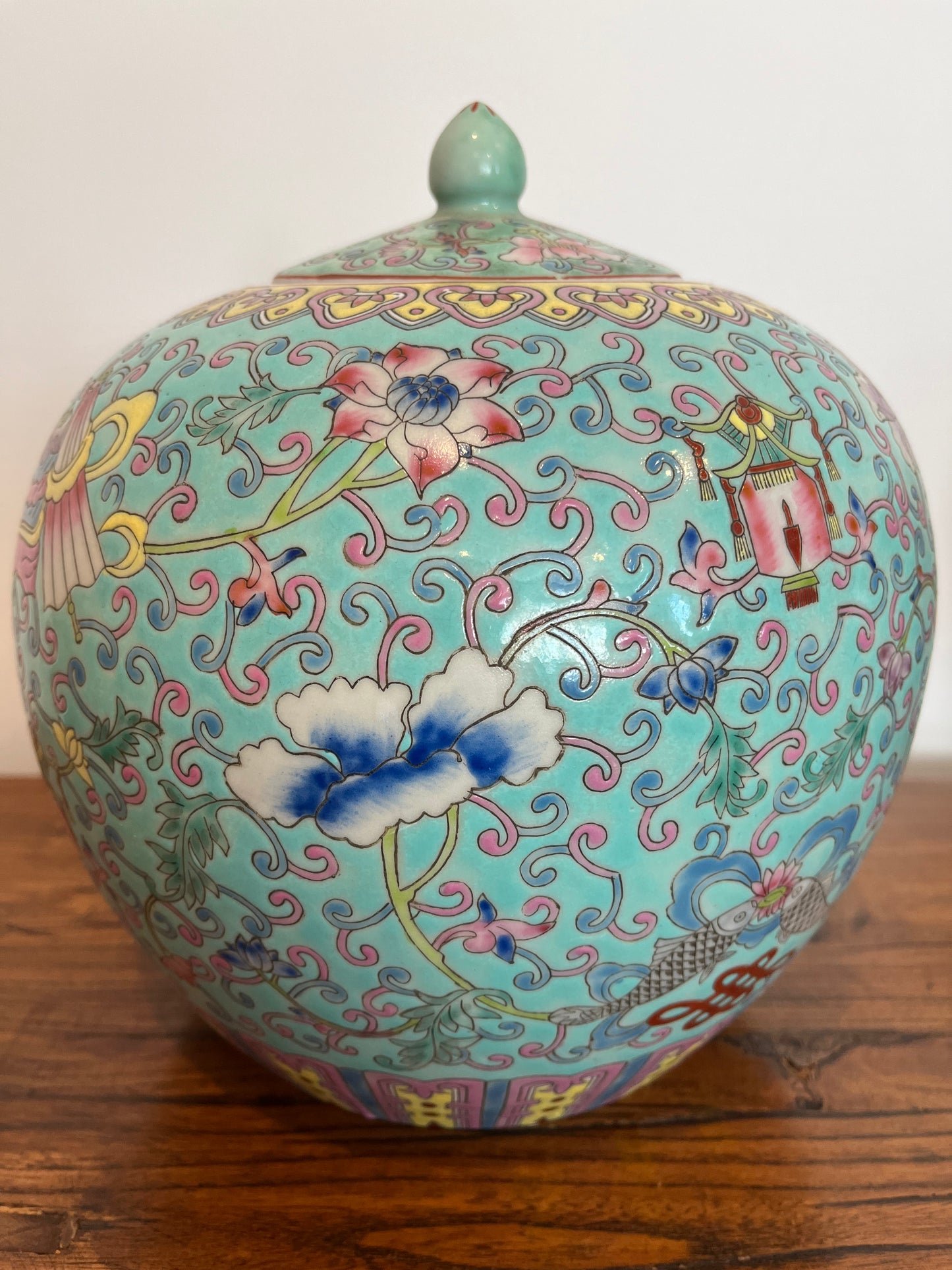 Pretty Pair of Peranakan Ginger Jars