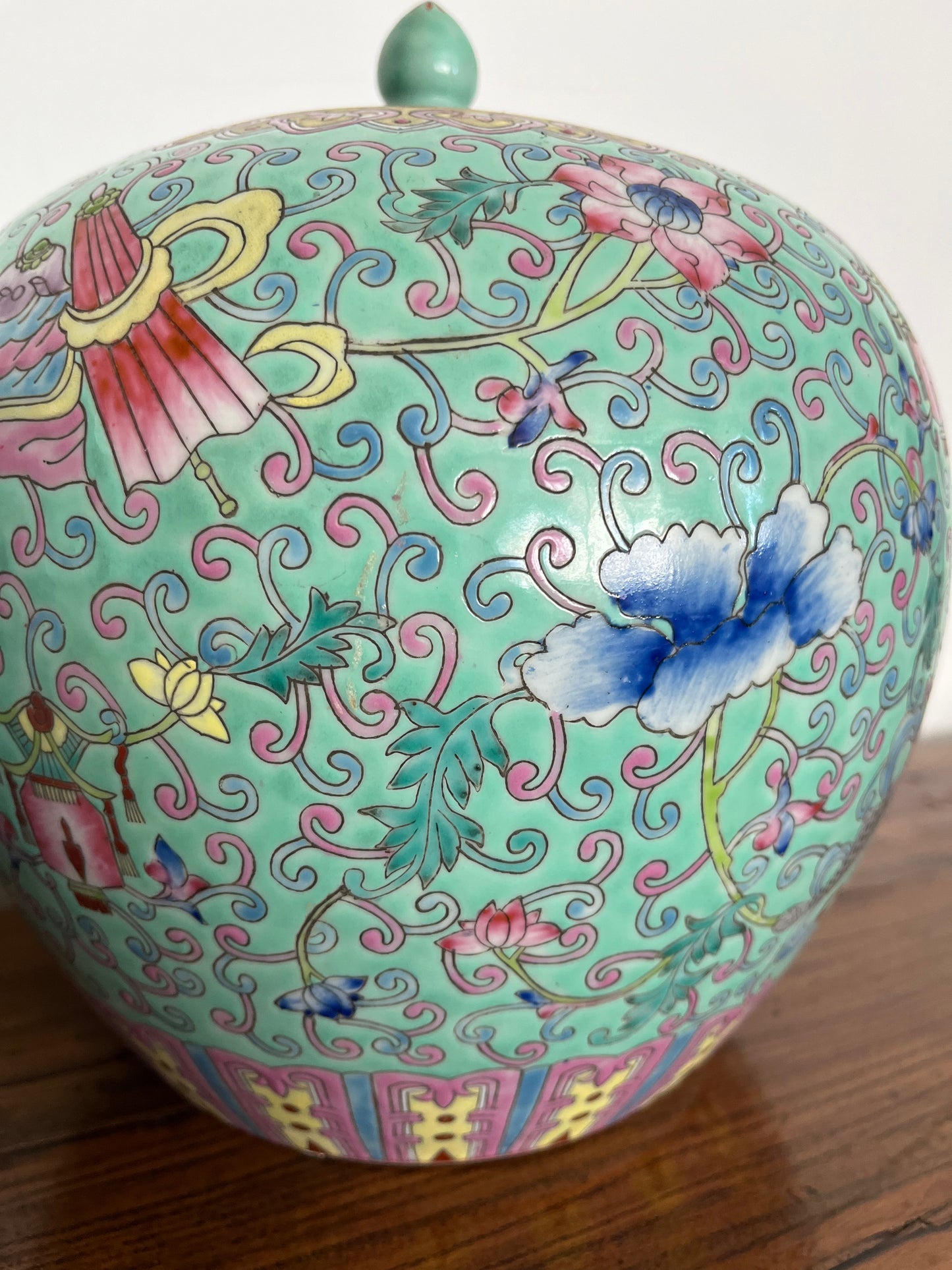Pretty Pair of Peranakan Ginger Jars