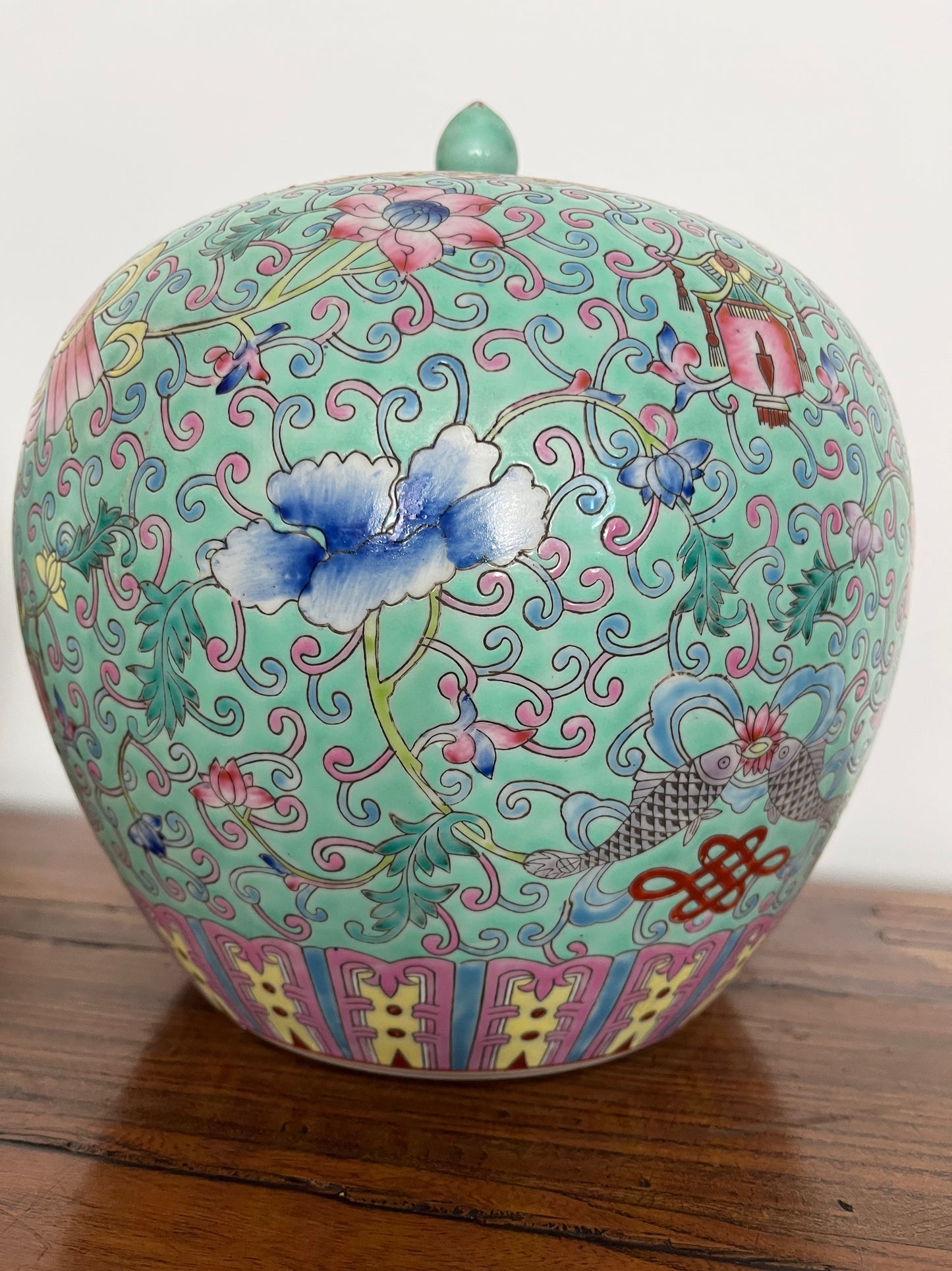 Pretty Pair of Peranakan Ginger Jars