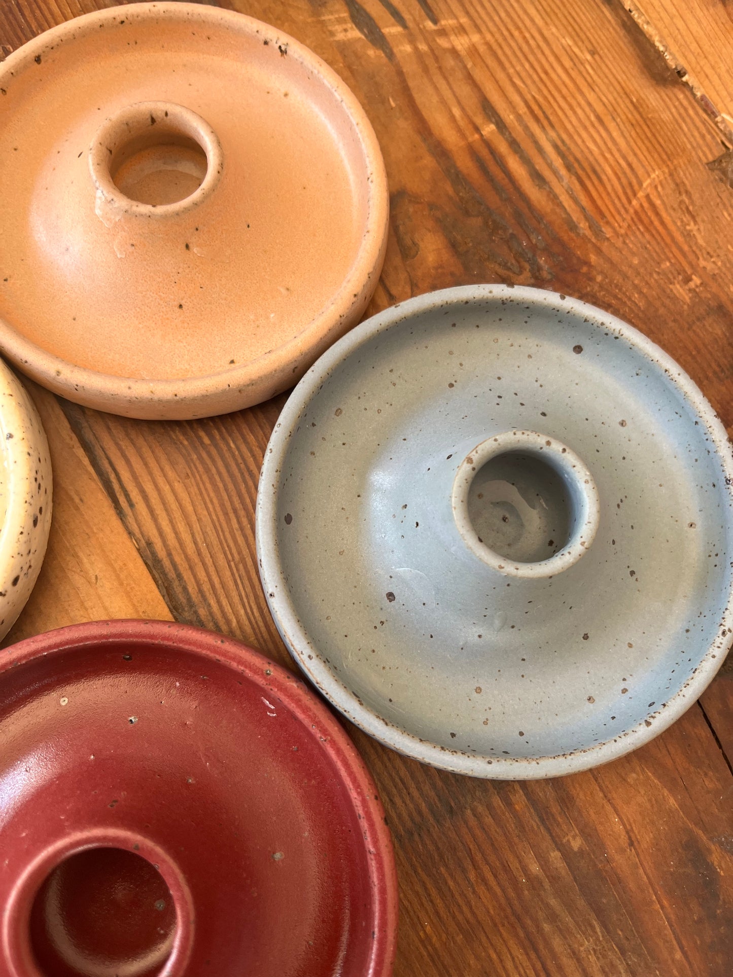 Pretty Ceramic Candleholders x 4