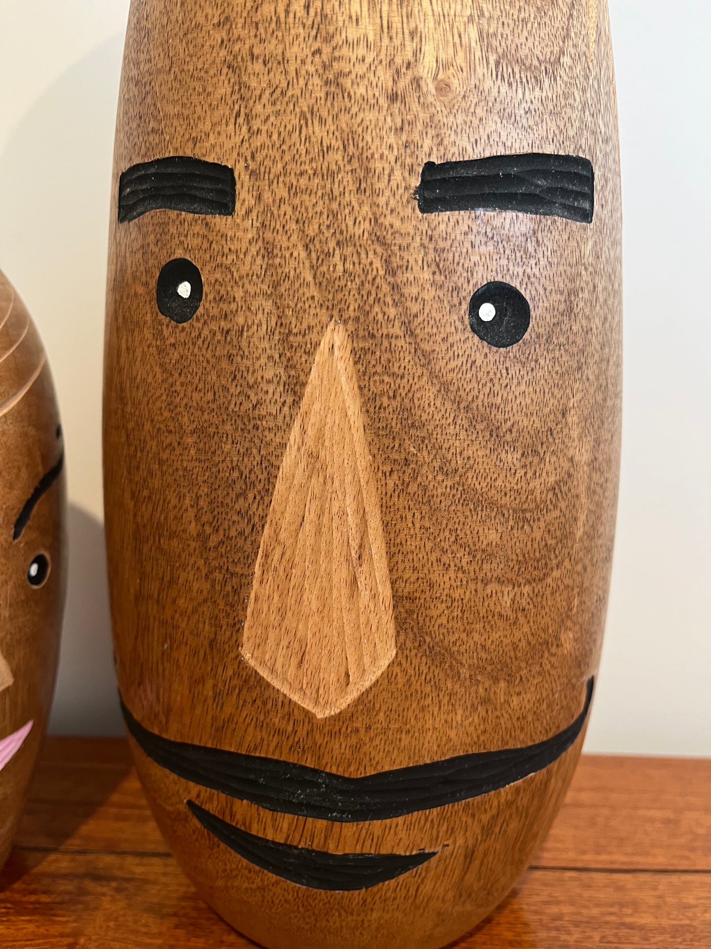 Funky Mr & Mrs Wooden Decorative Vases