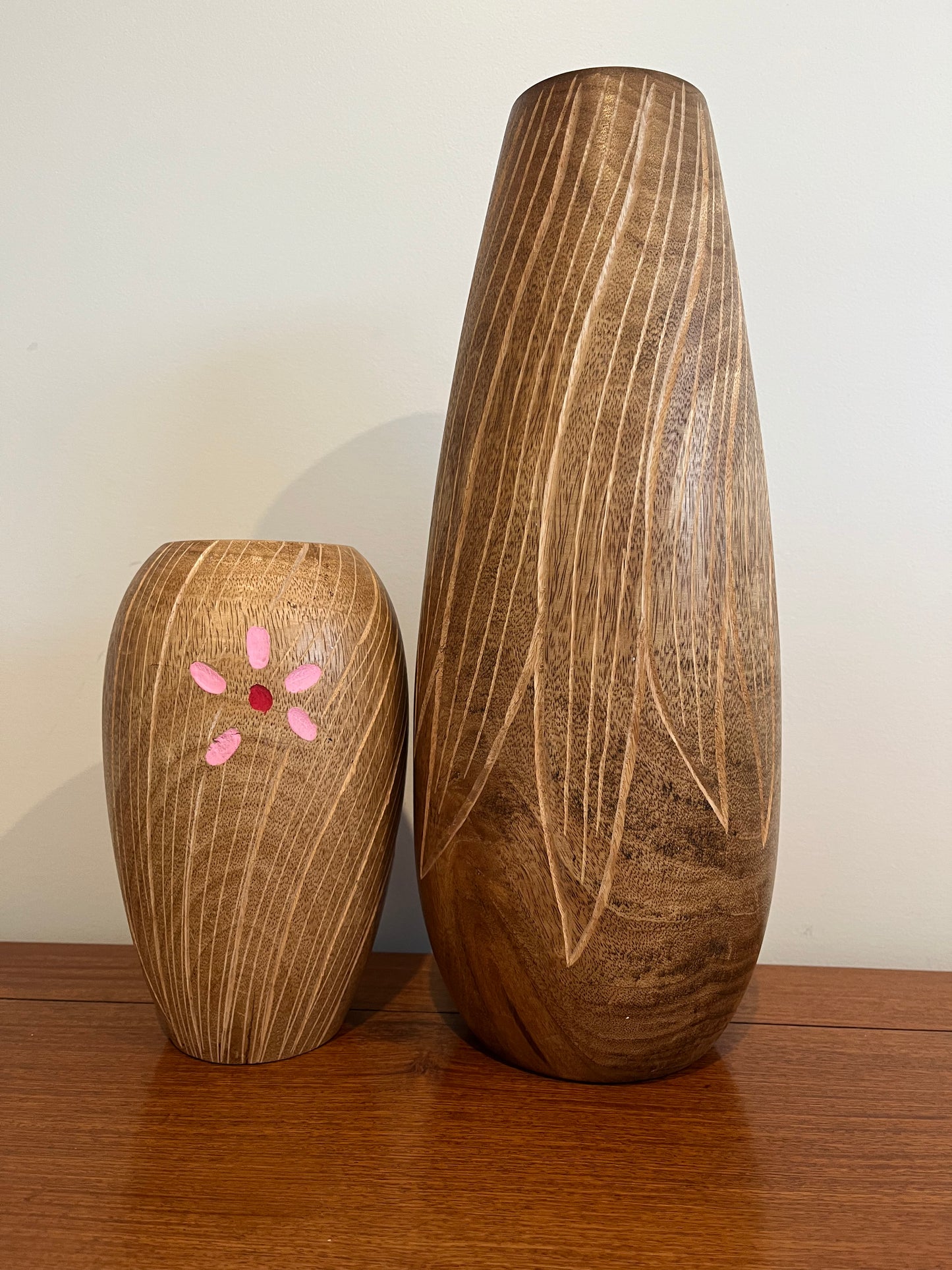 Funky Mr & Mrs Wooden Decorative Vases