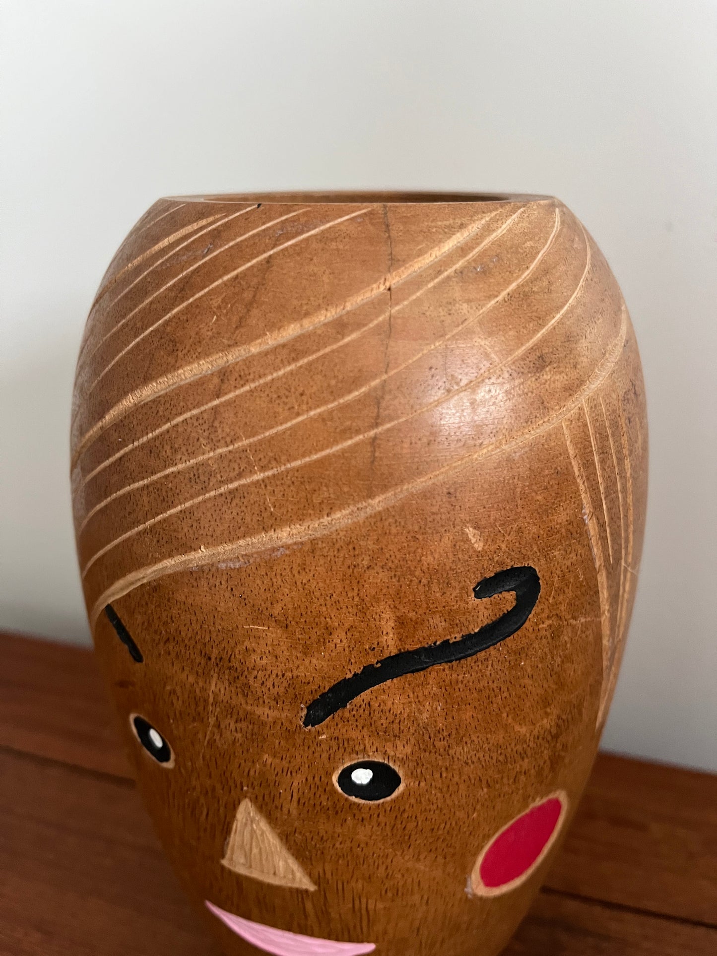 Funky Mr & Mrs Wooden Decorative Vases