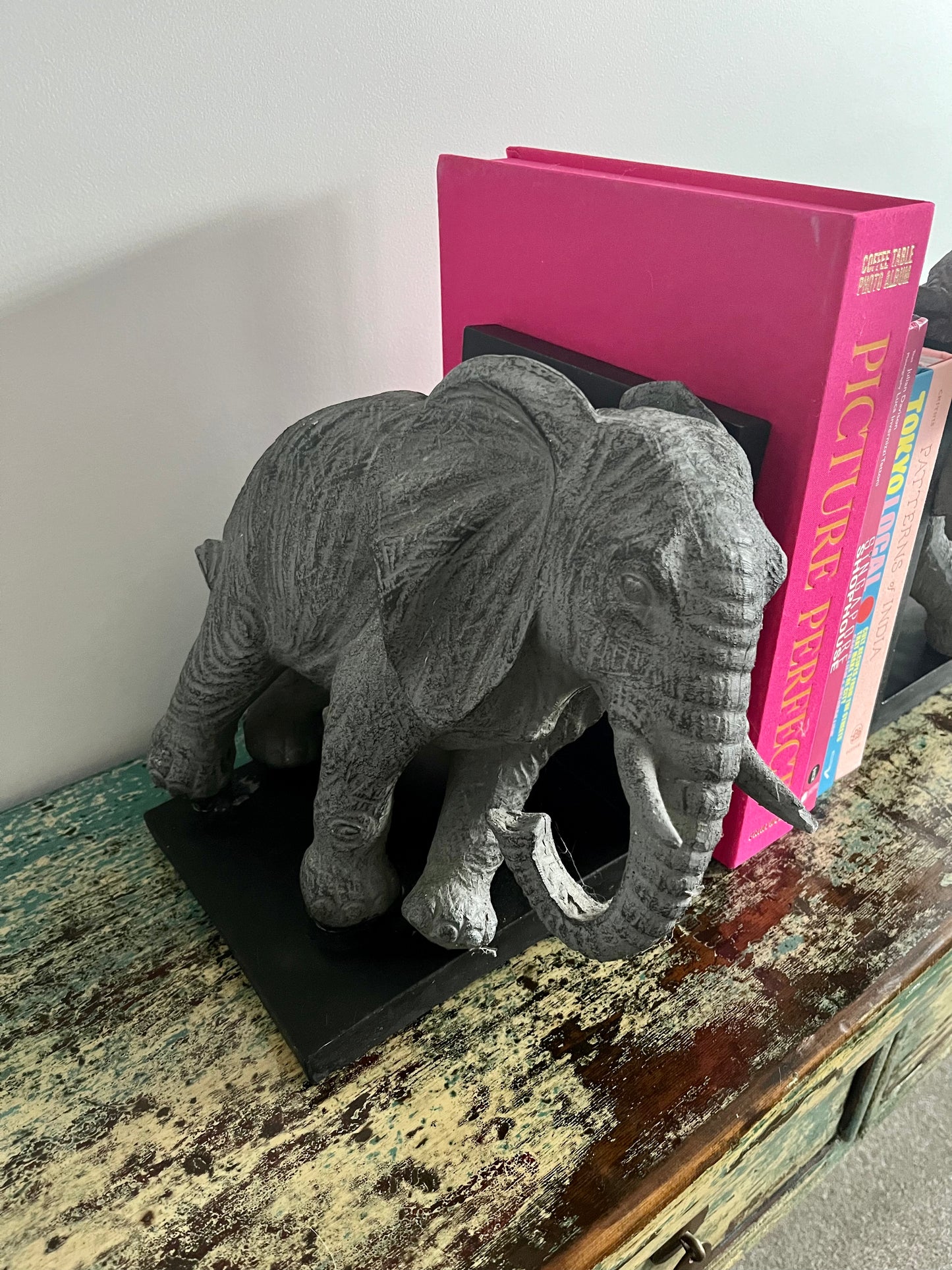 Big and Beautiful Elephant Bookends