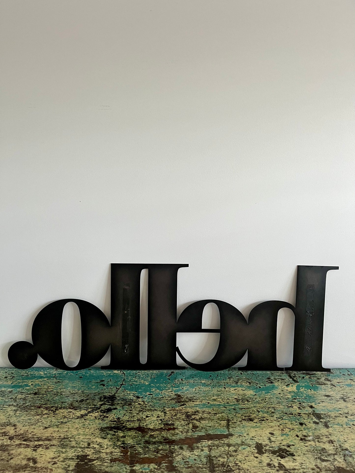 Funky & Stylish Steel 'Hello' Sign