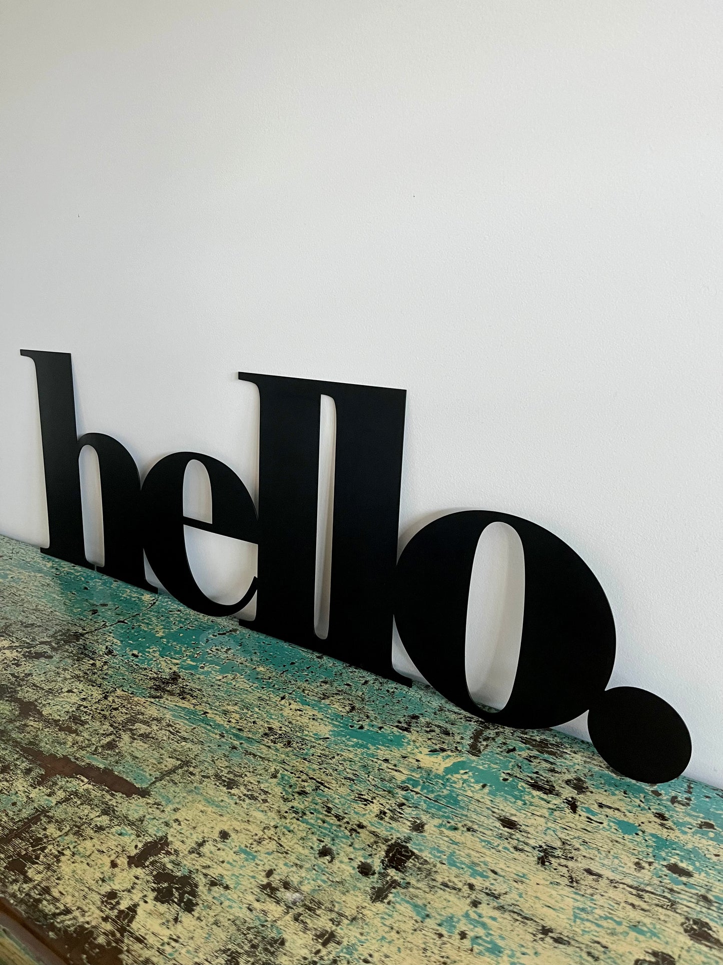 Funky & Stylish Steel 'Hello' Sign