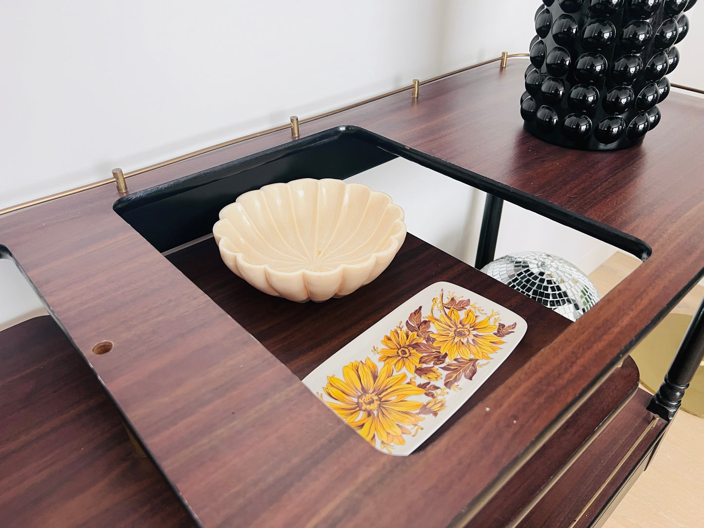 Stunning Fully Curated Mid-century Bar Cart