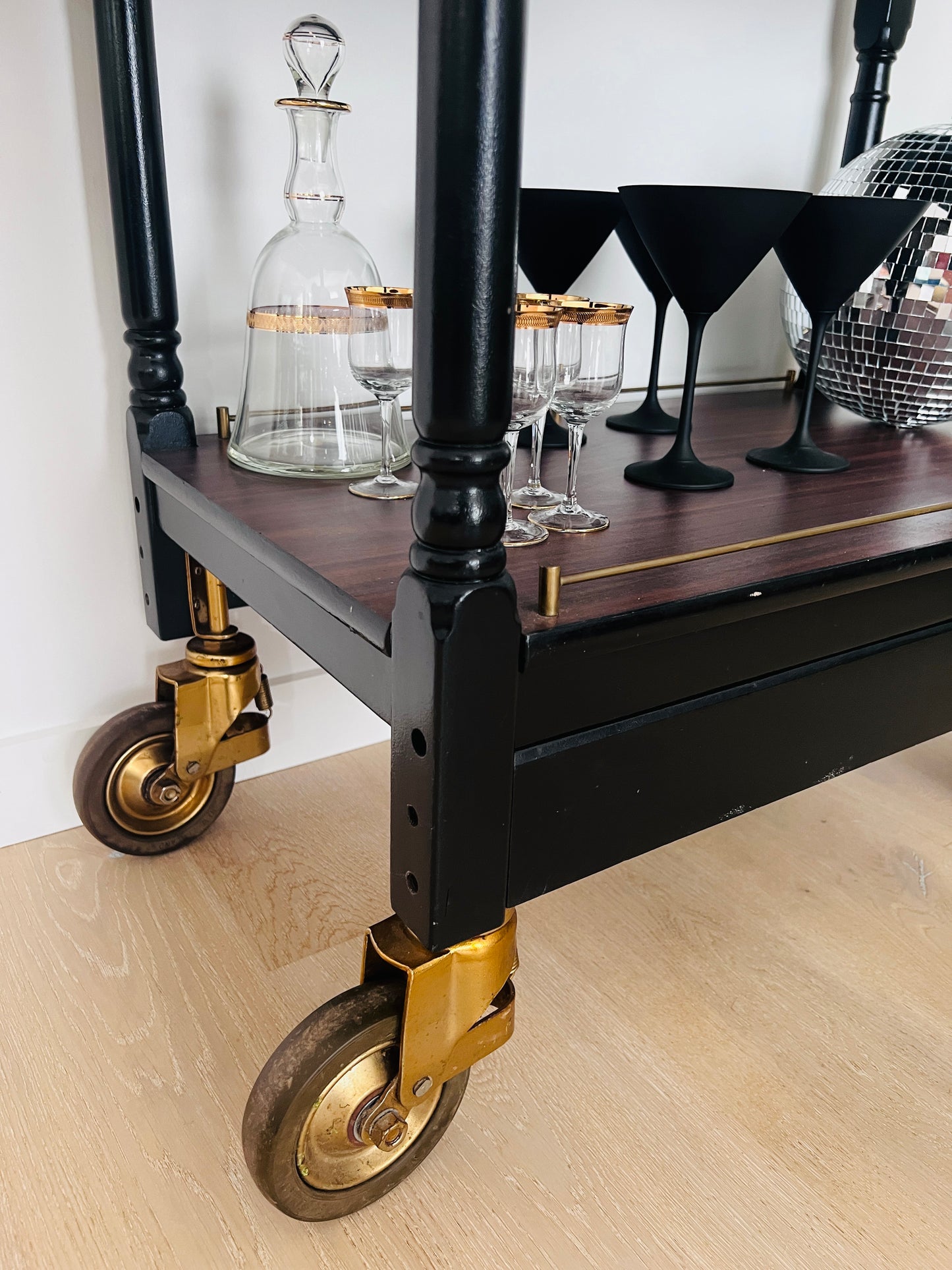 Stunning Fully Curated Mid-century Bar Cart