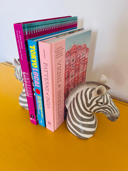 Funky Pair of Zebra Bookends