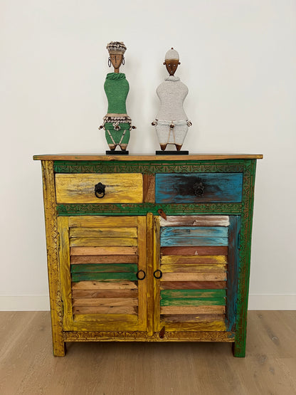 Beautiful Rustic Colourful Wooden Cabinet
