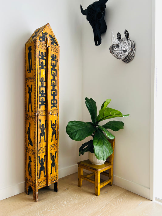 Funky Vintage Wooden Ethnic Cabinet