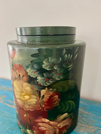Floral Painted Jar