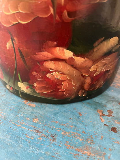 Floral Painted Jar