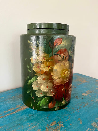 Floral Painted Jar