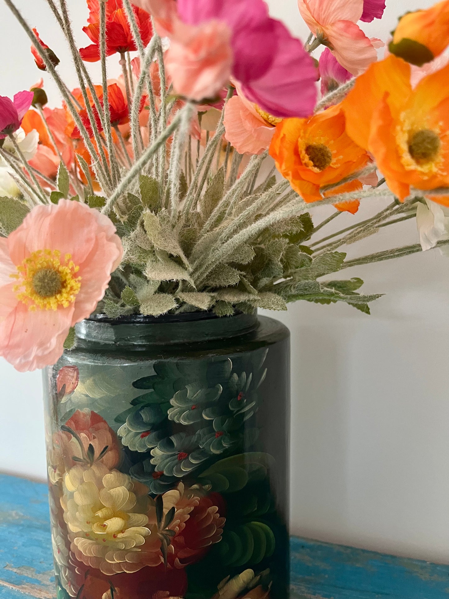 Floral Painted Jar
