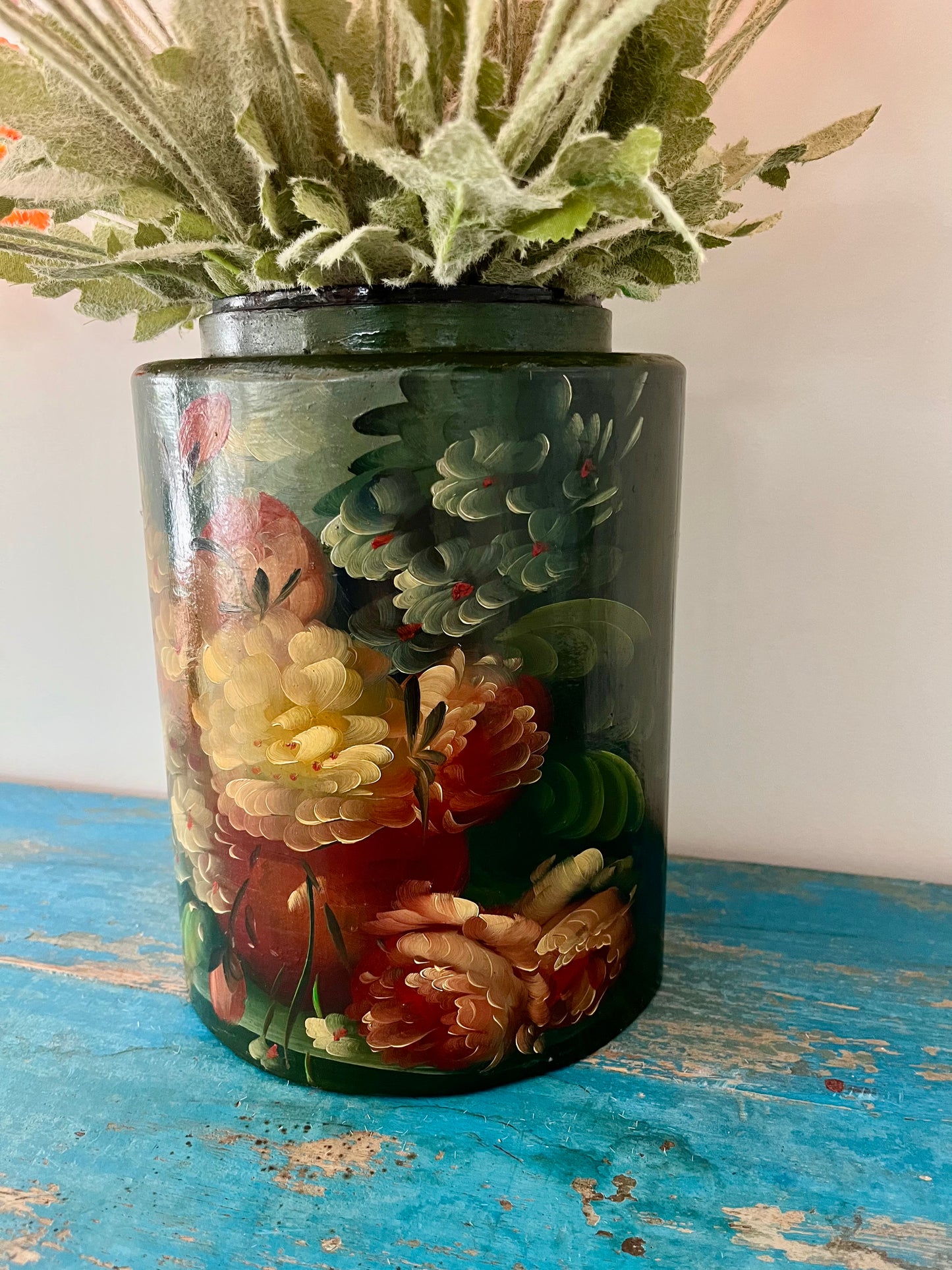 Floral Painted Jar