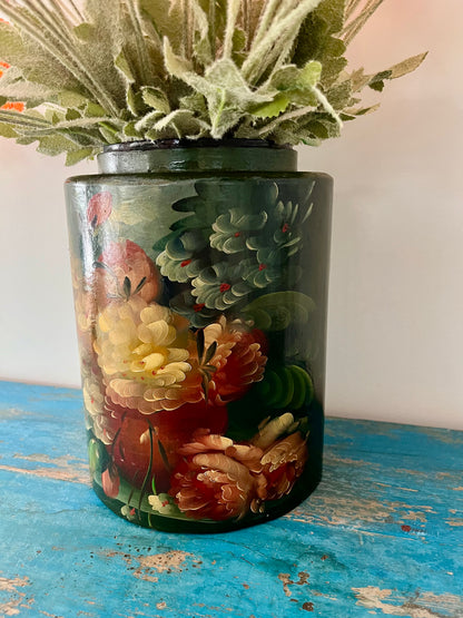 Floral Painted Jar