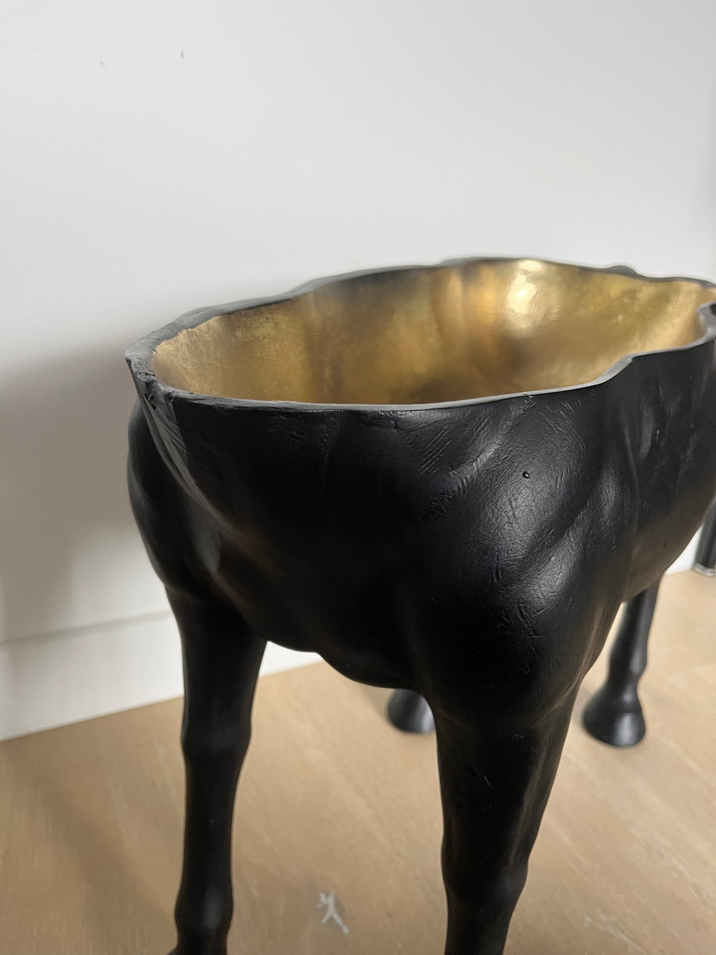 Black/ Gold Open Horse Sculpture