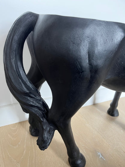 Black/ Gold Open Horse Sculpture