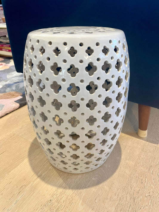 White Ceramic Garden Stool