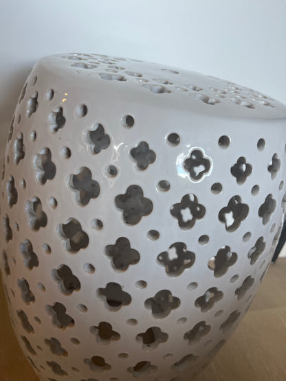White Ceramic Garden Stool