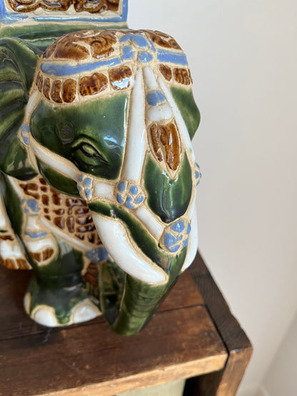 Pair of Ceramic Elephant Pot Stands
