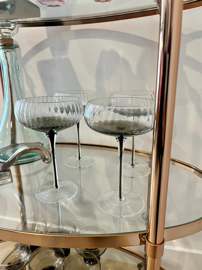 Beautifully Curated Rose Gold Bar Cart