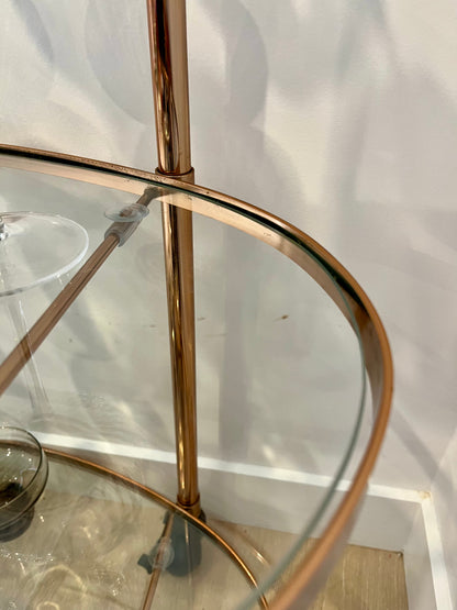 Beautifully Curated Rose Gold Bar Cart
