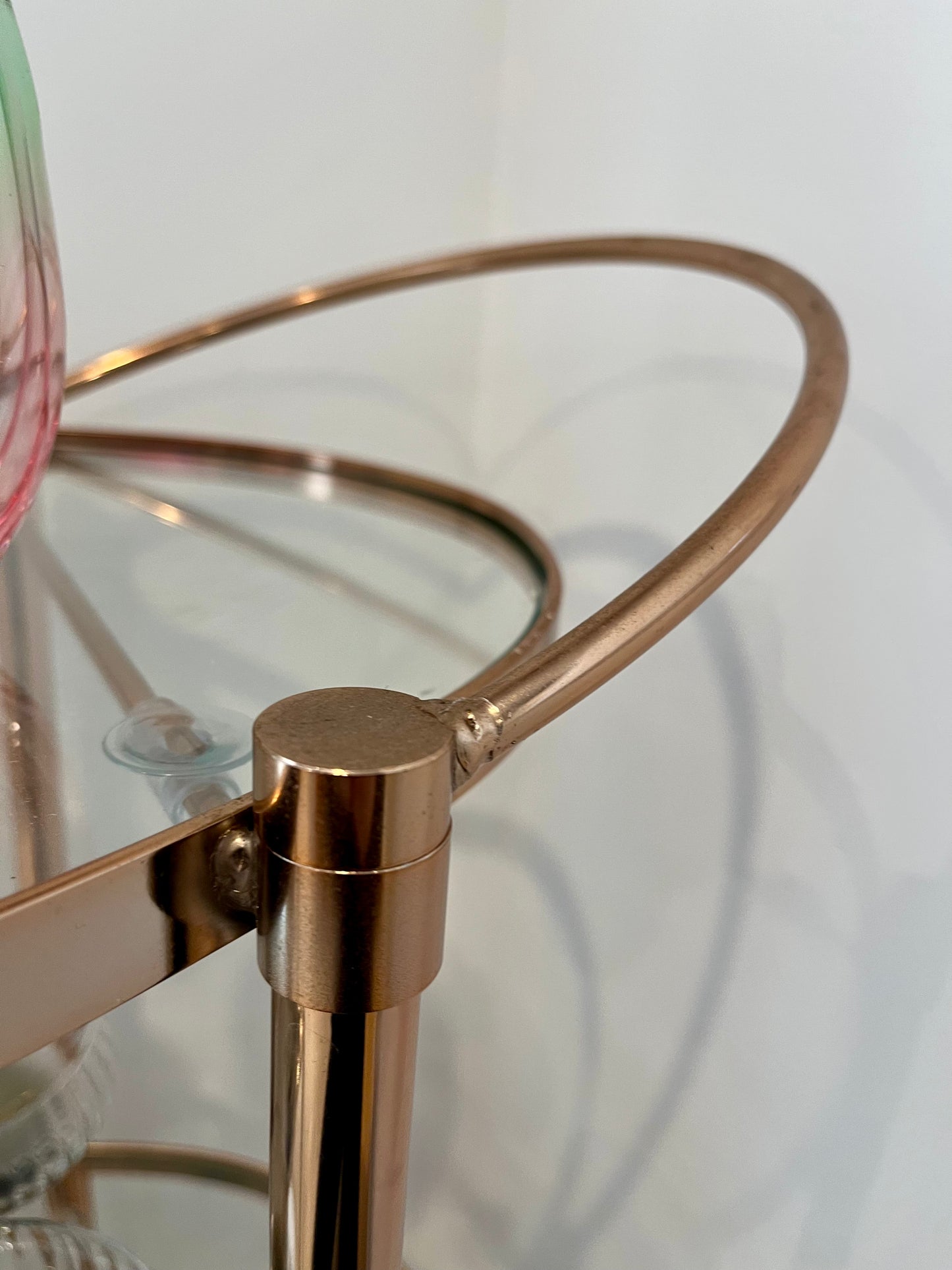 Beautifully Curated Rose Gold Bar Cart