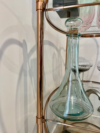 Beautifully Curated Rose Gold Bar Cart
