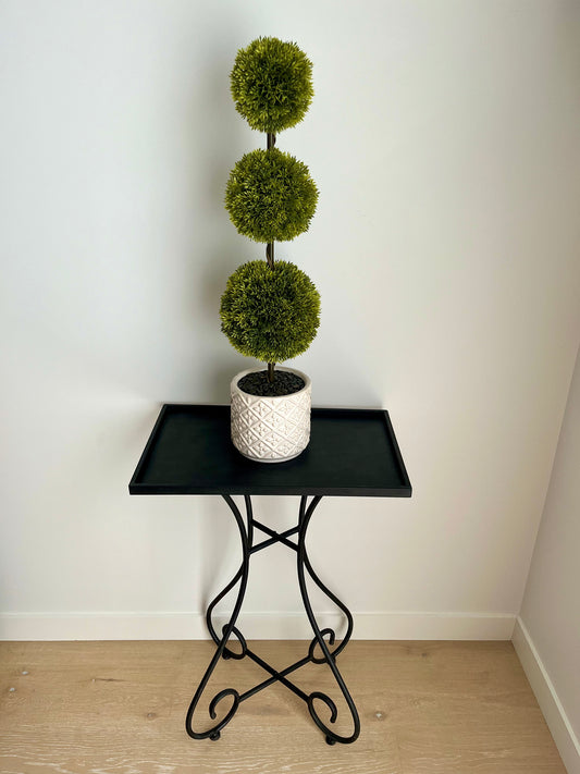Beautiful French Country Iron Table with Topiary