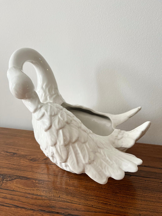 Beautiful Ceramic Swan Planter