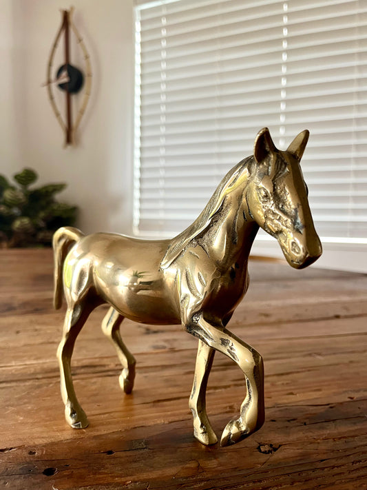 Beautiful Vintage Brass Horse