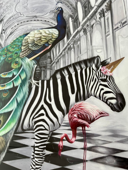 Beautiful Pair of Large Urban Road Framed Whimsical Prints
